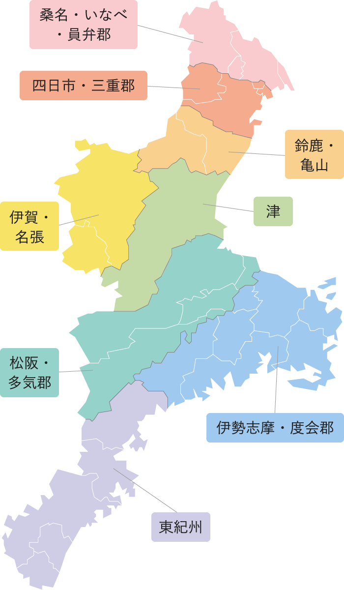 三重県地域別マップ